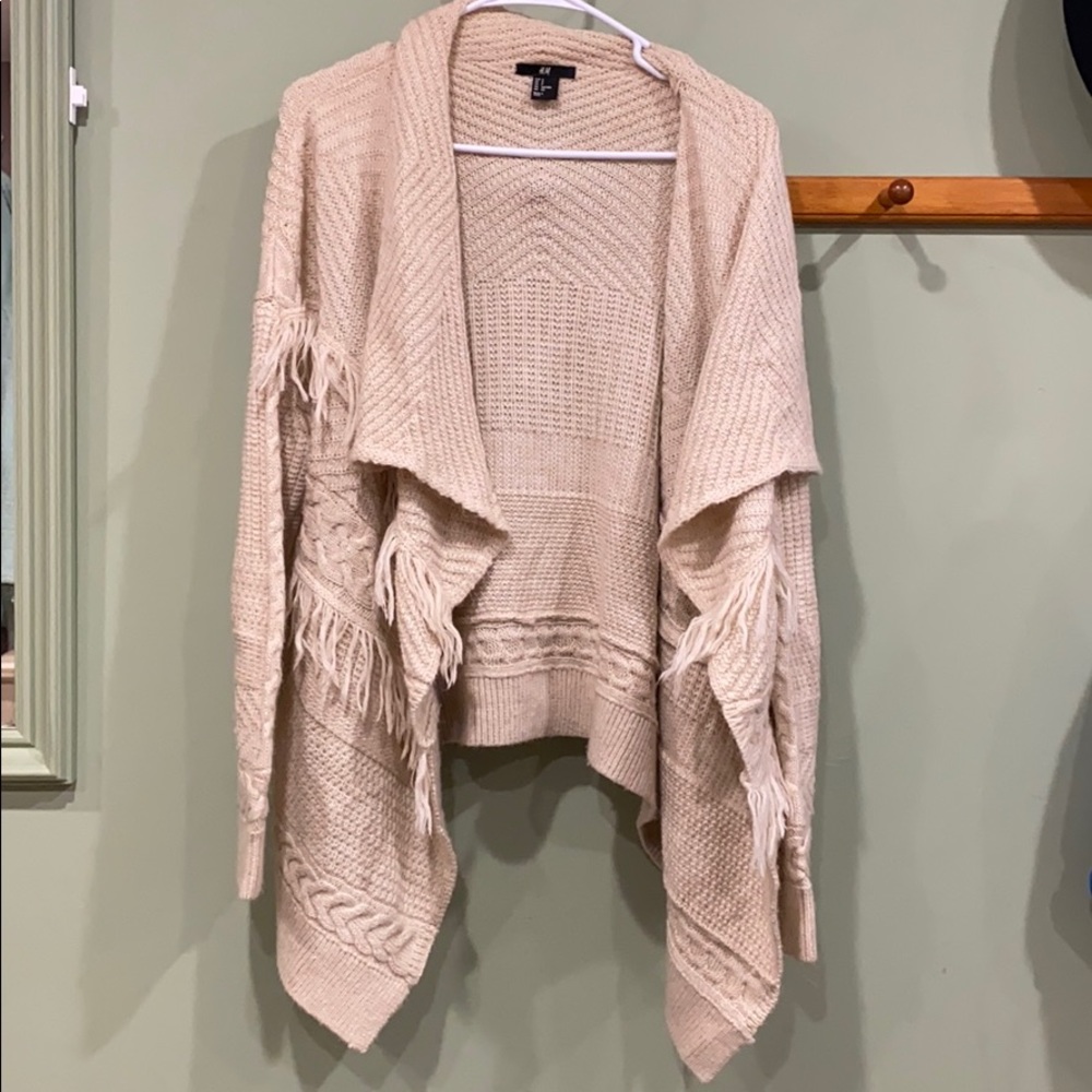 Cream fringe sweater